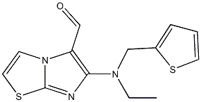 6-[ethyl(thien-2-ylmethyl)amino]imidazo[2,1-b][1,3]thiazole-5-carbaldehyde,,结构式