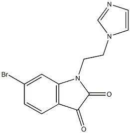 6-bromo-1-[2-(1H-imidazol-1-yl)ethyl]-2,3-dihydro-1H-indole-2,3-dione 结构式