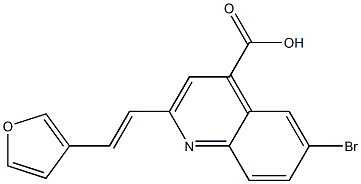 6-bromo-2-[(E)-2-tetrahydrofuran-3-ylvinyl]quinoline-4-carboxylic acid 化学構造式