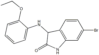 6-bromo-3-[(2-ethoxyphenyl)amino]-2,3-dihydro-1H-indol-2-one,,结构式