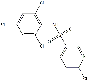 6-chloro-N-(2,4,6-trichlorophenyl)pyridine-3-sulfonamide Struktur