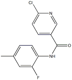 6-chloro-N-(2-fluoro-4-methylphenyl)pyridine-3-carboxamide Struktur