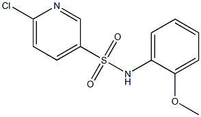6-chloro-N-(2-methoxyphenyl)pyridine-3-sulfonamide,,结构式