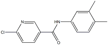 6-chloro-N-(3,4-dimethylphenyl)pyridine-3-carboxamide Struktur