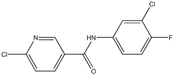6-chloro-N-(3-chloro-4-fluorophenyl)pyridine-3-carboxamide,,结构式
