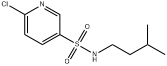 6-chloro-N-(3-methylbutyl)pyridine-3-sulfonamide 化学構造式