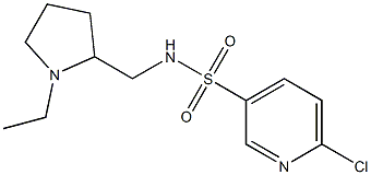 6-chloro-N-[(1-ethylpyrrolidin-2-yl)methyl]pyridine-3-sulfonamide,,结构式