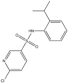 6-chloro-N-[2-(propan-2-yl)phenyl]pyridine-3-sulfonamide,,结构式