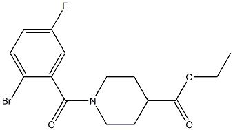 ethyl 1-[(2-bromo-5-fluorophenyl)carbonyl]piperidine-4-carboxylate Structure