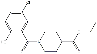 ethyl 1-[(5-chloro-2-hydroxyphenyl)carbonyl]piperidine-4-carboxylate 化学構造式