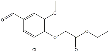 ethyl 2-(2-chloro-4-formyl-6-methoxyphenoxy)acetate 化学構造式