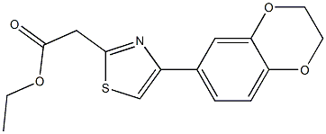 ethyl 2-[4-(2,3-dihydro-1,4-benzodioxin-6-yl)-1,3-thiazol-2-yl]acetate 结构式