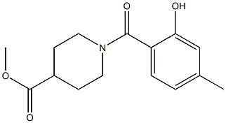 methyl 1-[(2-hydroxy-4-methylphenyl)carbonyl]piperidine-4-carboxylate,,结构式