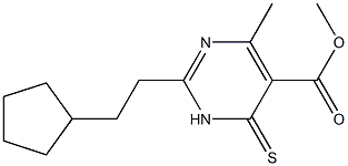 methyl 2-(2-cyclopentylethyl)-4-methyl-6-thioxo-1,6-dihydropyrimidine-5-carboxylate Struktur
