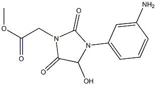 methyl 2-[3-(3-aminophenyl)-4-hydroxy-2,5-dioxoimidazolidin-1-yl]acetate 结构式