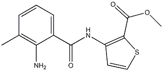 methyl 3-[(2-amino-3-methylbenzene)amido]thiophene-2-carboxylate Struktur