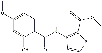 methyl 3-[(2-hydroxy-4-methoxybenzene)amido]thiophene-2-carboxylate Struktur