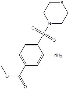 methyl 3-amino-4-(thiomorpholine-4-sulfonyl)benzoate 结构式