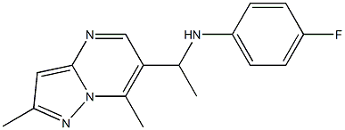 N-(1-{2,7-dimethylpyrazolo[1,5-a]pyrimidin-6-yl}ethyl)-4-fluoroaniline Struktur