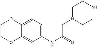 N-(2,3-dihydro-1,4-benzodioxin-6-yl)-2-(piperazin-1-yl)acetamide 结构式