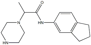 N-(2,3-dihydro-1H-inden-5-yl)-2-(piperazin-1-yl)propanamide 化学構造式