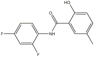 N-(2,4-difluorophenyl)-2-hydroxy-5-methylbenzamide,,结构式