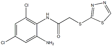 N-(2-amino-4,6-dichlorophenyl)-2-(1,3,4-thiadiazol-2-ylsulfanyl)acetamide 结构式