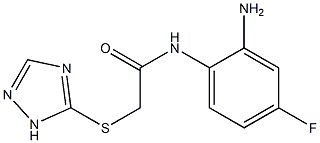 N-(2-amino-4-fluorophenyl)-2-(1H-1,2,4-triazol-5-ylsulfanyl)acetamide 结构式