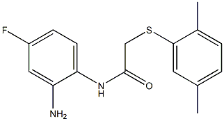 N-(2-amino-4-fluorophenyl)-2-[(2,5-dimethylphenyl)sulfanyl]acetamide 化学構造式