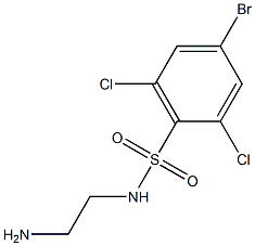 N-(2-aminoethyl)-4-bromo-2,6-dichlorobenzene-1-sulfonamide 化学構造式