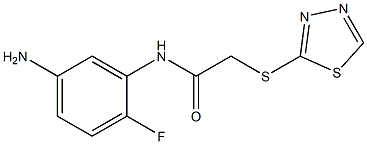 N-(5-amino-2-fluorophenyl)-2-(1,3,4-thiadiazol-2-ylsulfanyl)acetamide Structure