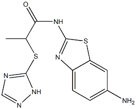 N-(6-amino-1,3-benzothiazol-2-yl)-2-(1H-1,2,4-triazol-5-ylsulfanyl)propanamide Structure