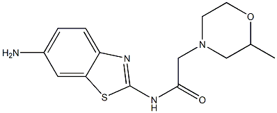 N-(6-amino-1,3-benzothiazol-2-yl)-2-(2-methylmorpholin-4-yl)acetamide 化学構造式