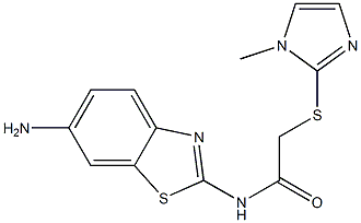 N-(6-amino-1,3-benzothiazol-2-yl)-2-[(1-methyl-1H-imidazol-2-yl)sulfanyl]acetamide 化学構造式