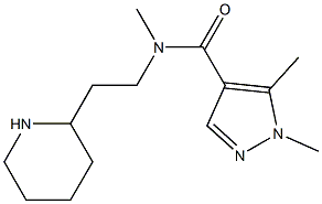 N,1,5-trimethyl-N-[2-(piperidin-2-yl)ethyl]-1H-pyrazole-4-carboxamide 化学構造式