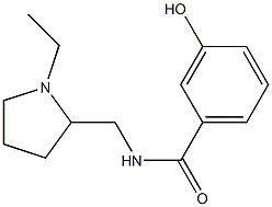 N-[(1-ethylpyrrolidin-2-yl)methyl]-3-hydroxybenzamide,,结构式