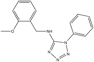 N-[(2-methoxyphenyl)methyl]-1-phenyl-1H-1,2,3,4-tetrazol-5-amine,,结构式