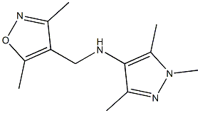 N-[(3,5-dimethyl-1,2-oxazol-4-yl)methyl]-1,3,5-trimethyl-1H-pyrazol-4-amine,,结构式