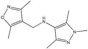 N-[(3,5-dimethyl-1,2-oxazol-4-yl)methyl]-1,3,5-trimethyl-1H-pyrazol-4-amine Struktur