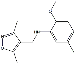 N-[(3,5-dimethyl-1,2-oxazol-4-yl)methyl]-2-methoxy-5-methylaniline,,结构式