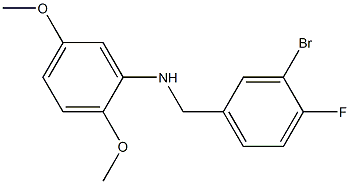 N-[(3-bromo-4-fluorophenyl)methyl]-2,5-dimethoxyaniline,,结构式