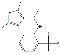 N-[1-(2,5-dimethylfuran-3-yl)ethyl]-2-(trifluoromethyl)aniline,,结构式