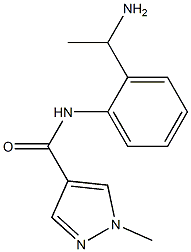 N-[2-(1-aminoethyl)phenyl]-1-methyl-1H-pyrazole-4-carboxamide,,结构式