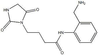 N-[2-(aminomethyl)phenyl]-4-(2,5-dioxoimidazolidin-1-yl)butanamide Struktur