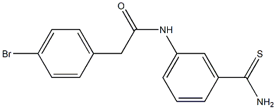 N-[3-(aminocarbonothioyl)phenyl]-2-(4-bromophenyl)acetamide Struktur