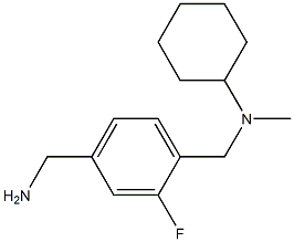 N-{[4-(aminomethyl)-2-fluorophenyl]methyl}-N-methylcyclohexanamine Struktur