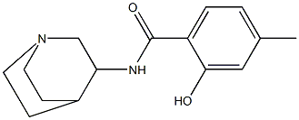 N-{1-azabicyclo[2.2.2]octan-3-yl}-2-hydroxy-4-methylbenzamide 化学構造式