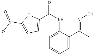 N-{2-[(1E)-N-hydroxyethanimidoyl]phenyl}-5-nitro-2-furamide,,结构式