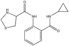 N-{2-[(cyclopropylamino)carbonyl]phenyl}-1,3-thiazolidine-4-carboxamide Struktur