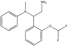 N-{2-amino-1-[2-(difluoromethoxy)phenyl]ethyl}-N-methylaniline 化学構造式